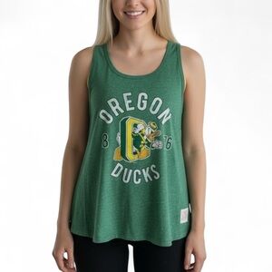 Retro Brand Green Oregon Ducks Graphic Racerback Tank Top | Women’s XL
